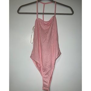 NWTN Pink Open Back Bodysuit SMALL